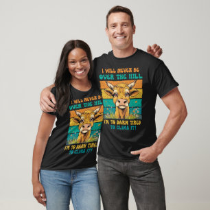 Kuh nie über Hügel zu dunkel müde Klippe T-Shirt