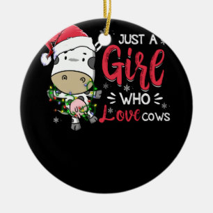 Kuh nur ein Mädchen, das Kühe Bauer Metzger Liebe Keramik Ornament
