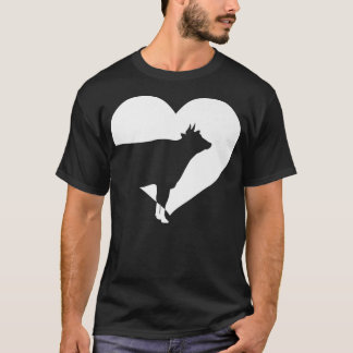 Kuh nur ein Mädchen, das Lieben Kühe Bauer Herz Vi T-Shirt