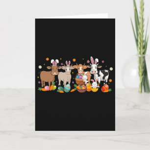 Kuh Ostern Bauernhof Tier Bauer Ostern Eier Hase B Karte