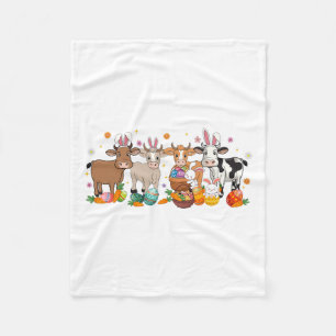 Kuh Ostern Bauernhof Tier Landwirt Ostereier Hase  Fleecedecke
