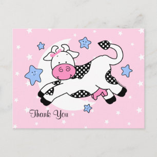 Kuh Over Moon Baby Danke Postkarte