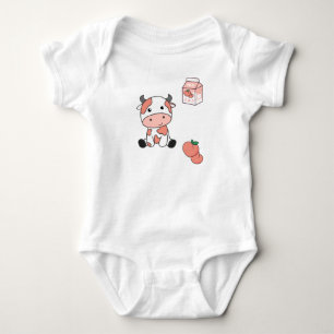 Kuh Peach Milk Kawaii Japanische Pfirsichkühe Baby Strampler