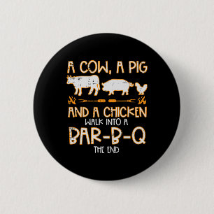 Kuh Pig Hühnerwanderung R B Q Grillen Rbecue Grill Button