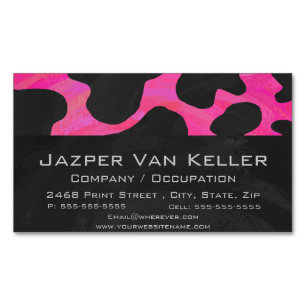 Kuh-Pink-und Schwarz-Druck Magnetische Visitenkarte