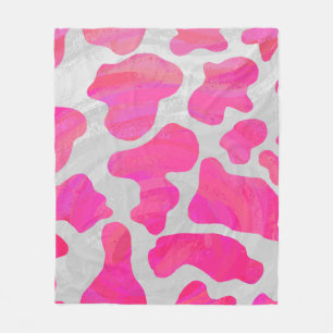 Kuh-Pink-und weißerdruck Fleecedecke