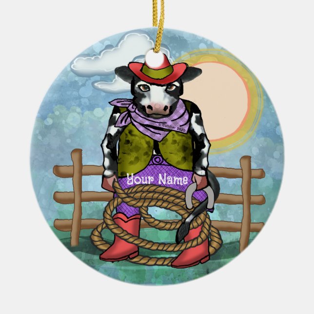 Kuh Poke Keramik Ornament (Vorne)