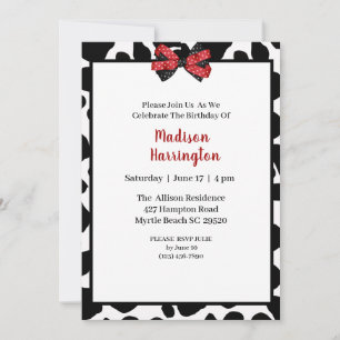 Kuh Print Birthday Einladung