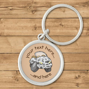 Kuh Print Cartoon Car Schlüsselanhänger