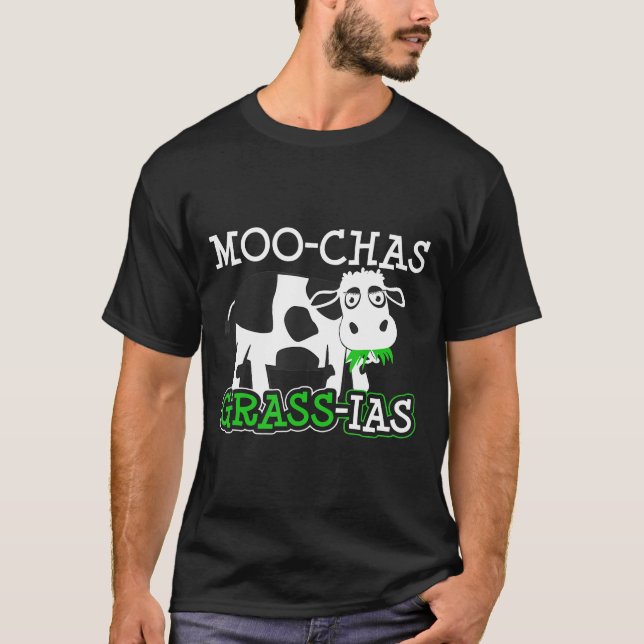 Kuh Pun Art Moo-Chas Grass-Ias T-Shirt (Vorderseite)