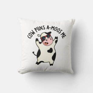 Kuh Puns Amoos Me Funny Cow Puff Kissen