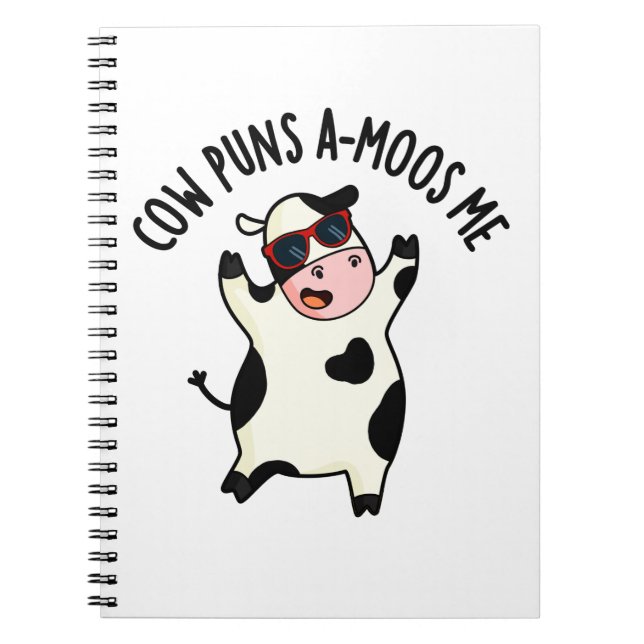 Kuh Puns Amoos Me Funny Cow Puff Notizblock (Vorderseite)