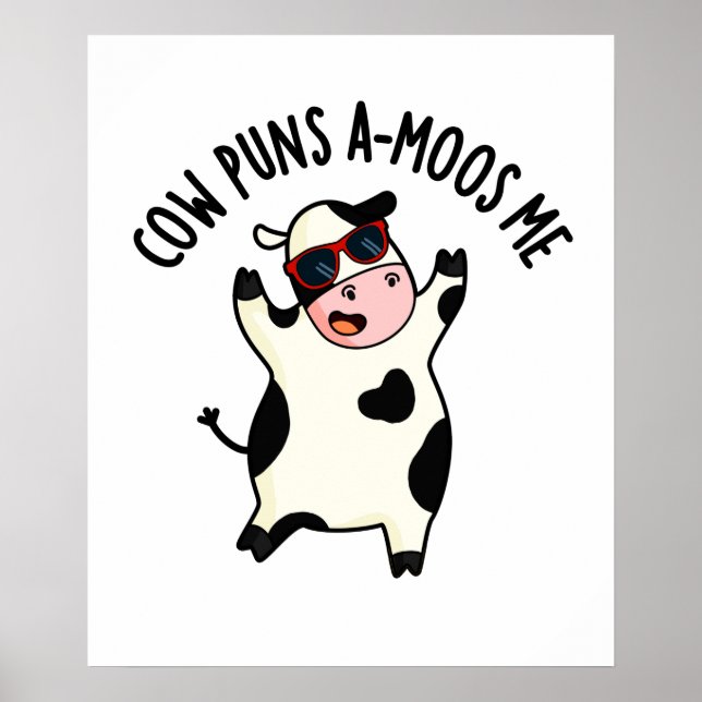 Kuh Puns Amoos Me Funny Cow Puff Poster (Vorne)
