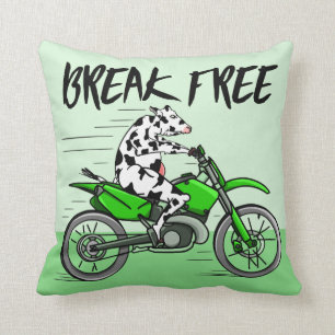 Kuh reiten mit dem Motorrad Kissen