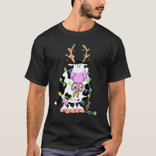 Kuh-Rentier-Weihnachtslicht passende Familiengrupp T-Shirt