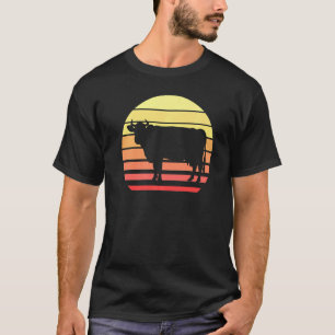 Kuh Retro Milchbauer Landwirt Farm Tier T-Shirt