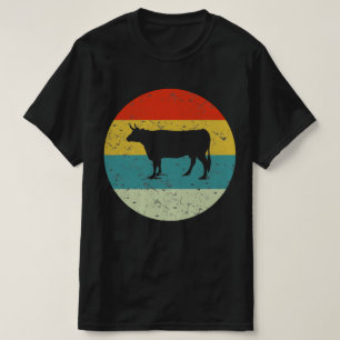 Kuh Retro Vintage Silhouette 70er T-Shirt