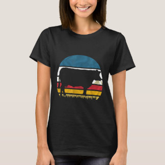 Kuh Retro Vintage Silhouette Männer Jungen Mädchen T-Shirt