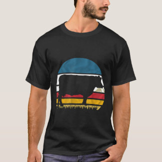 Kuh Retro Vintage Silhouette Männer Jungen Mädchen T-Shirt