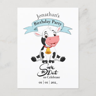 Kuh Rette das Datum Alles Gute zum Geburtstag Jung Postkarte