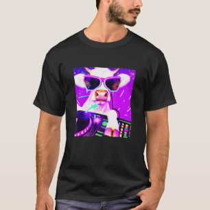 Kuh Rind DJ Party Club Disk Jockey Gif EDM Tanz T-Shirt