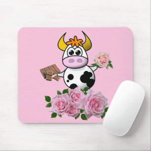 Kuh Rosa Rose Blumenmousse Pad! Mousepad