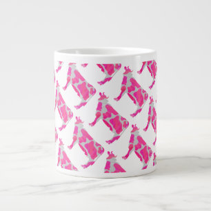 Kuh-rosa und weiße Silhouette Jumbo-Tasse