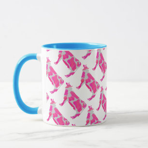 Kuh Rosa und Weiße Silhouette Tasse