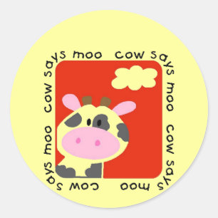 Kuh sagt Moo Tshirts und Geschenke Runder Aufkleber