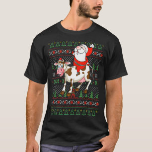 Kuh Santa Claus Paar passende Weihnachten T-Shirt