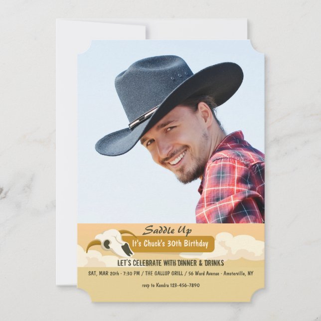 Kuh-Schädel-Foto-Einladung Einladung (Vorderseite)