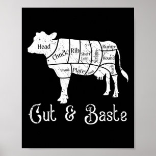 Kuh schneiden und verrotten - Rindfleisch-Metzgere Poster