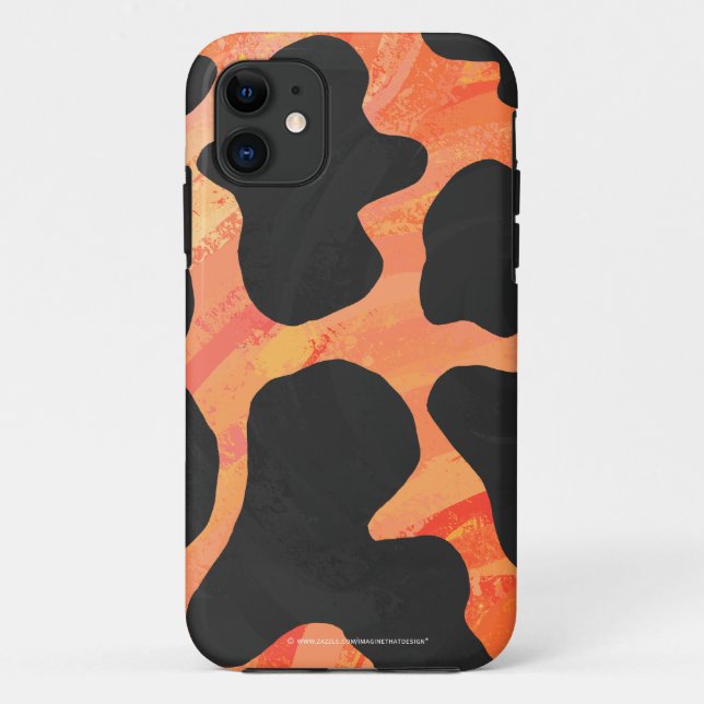 Kuh Schwarz und Orange Print Case-Mate iPhone Hülle (Rückseite)