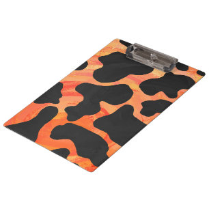 Kuh Schwarz und Orange Print Klemmbrett