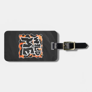 Kuh Schwarz und Orange Wild Me Gepäckanhänger