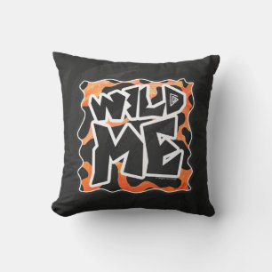 Kuh Schwarz und Orange Wild Me Kissen