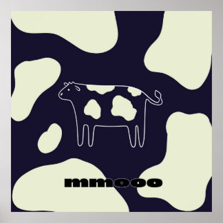 Kuh schwarz und weiß poster