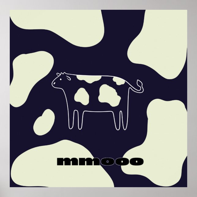 Kuh schwarz und weiß poster (Vorne)