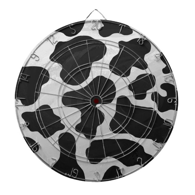 Kuh Schwarz-Weiß-Druck Dartscheibe (vorne)
