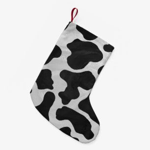 Kuh Schwarz-Weiß-Druck Kleiner Weihnachtsstrumpf