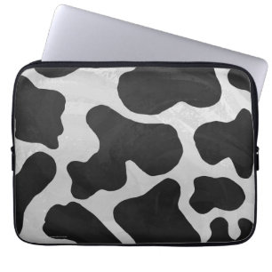 Kuh Schwarz-Weiß-Druck Laptopschutzhülle