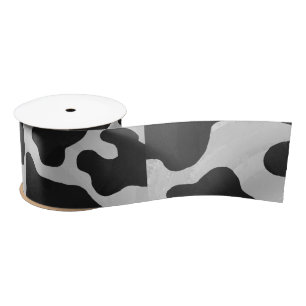 Kuh Schwarz-Weiß-Druck Satinband