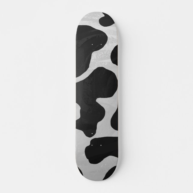 Kuh Schwarz-Weiß-Druck Skateboard (Vorne)