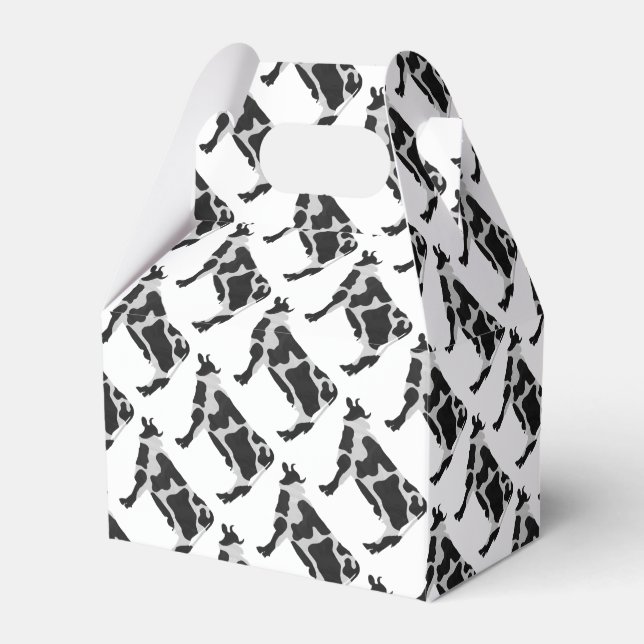Kuh Schwarz-Weiß-Silhouette Geschenkschachtel (Vorderseite)