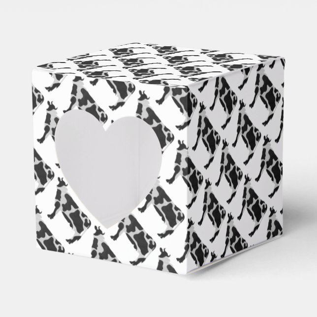 Kuh Schwarz-Weiß-Silhouette Geschenkschachtel (Vorderseite)