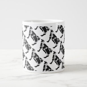 Kuh Schwarz-Weiß-Silhouette Jumbo-Tasse