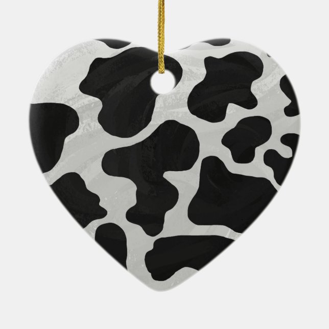 Kuh-Schwarzweiss-Druck Keramik Ornament (Hinten)