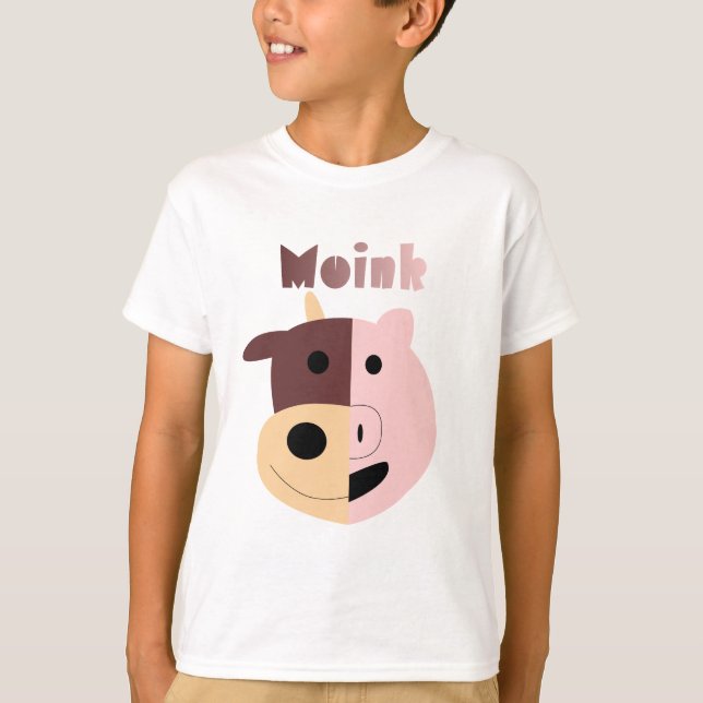Kuh + Schwein = Moink scherzt T-Shirt (Vorderseite)