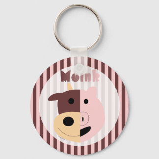 Kuh + Schwein = Schlüsselanhänger rosa