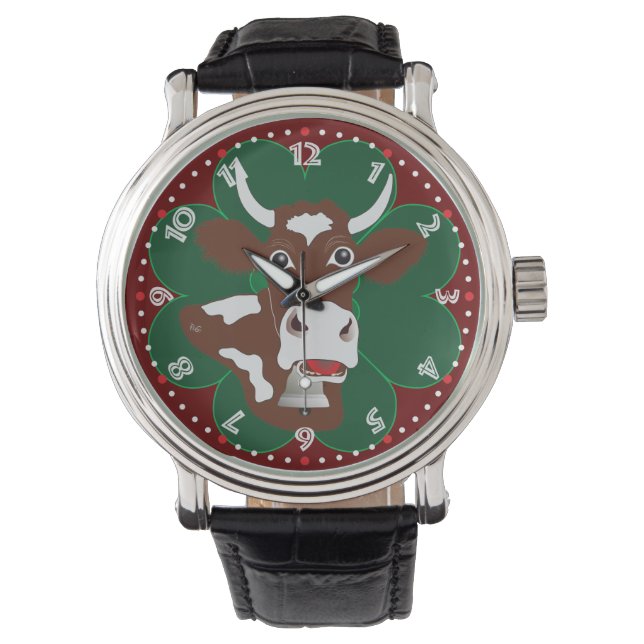 Kuh Schweiz Suisse Svizzera Svizra Schweiz Armbanduhr (Vorderseite)